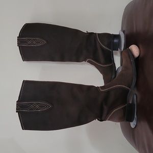 GEOX Respira Western Leather Boots with Double Tassels